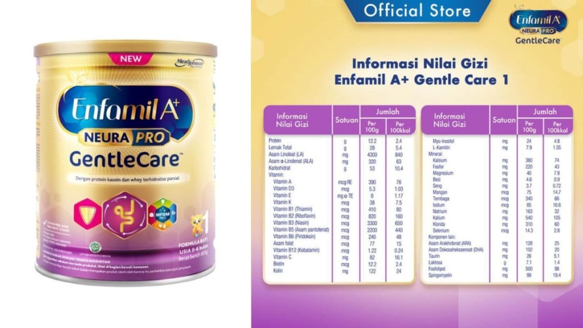 susu formula rendah gula-Enfamil A+ Gentle Care