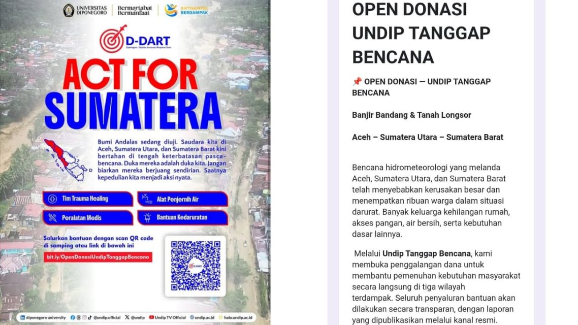 Lembaga Terpercaya Donasi Sumatra Darurat Bencana: 13 Rekomendasi Paling Kredibel untuk Berdonasi dan Terbukti Menyalurkan Bantuan 23 donasi UNDIP