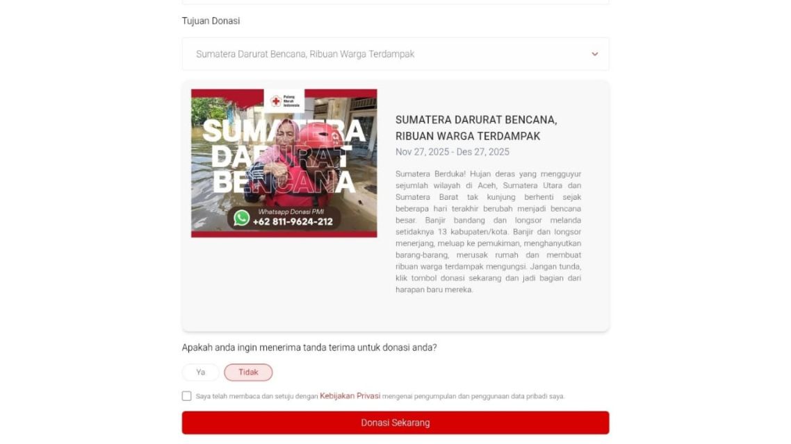 lembaga terpecaya donasi-PMI