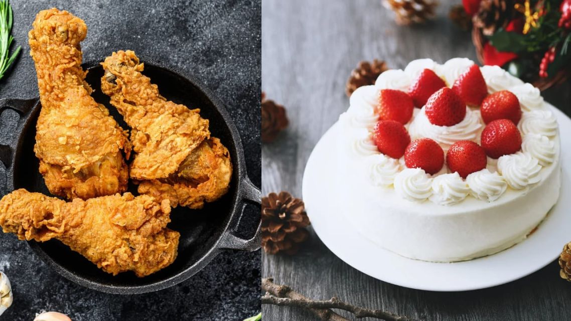 Jepang – Christmas Fried Chicken & Christmas Cake (Kurisumasu Keki)