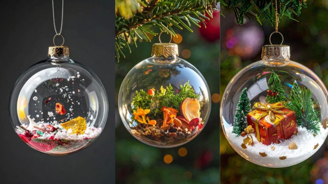 Hiasan Pohon Natal Transparan & Reflektif