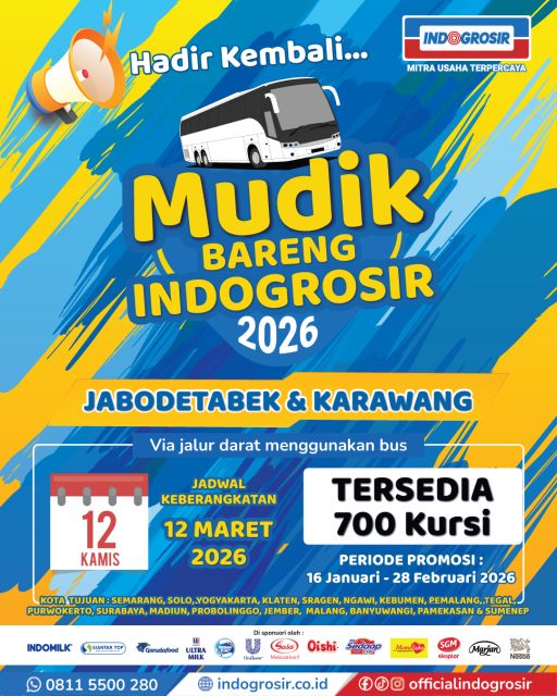 5 Program Mudik Gratis Lebaran 2026 Terbaru, Jadwal & Registrasinya 10 indogrosir mudik gratis