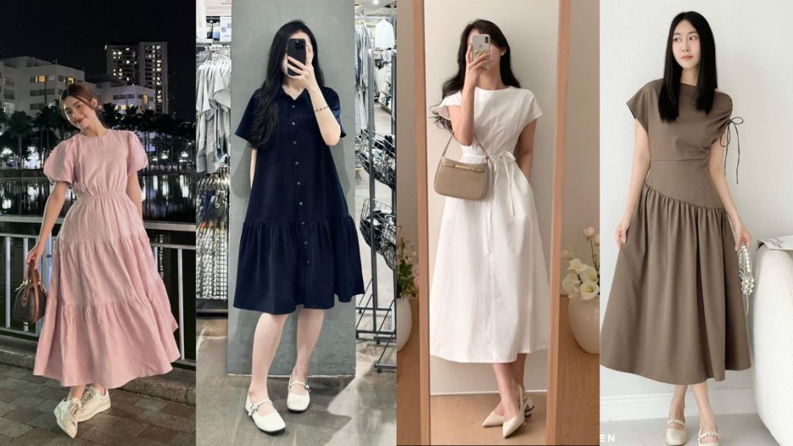 12 Ide Outfit Bukber Non Hijab yang Sopan & Tetap Stylish, Cocok buat Gen Z sampai Milenial 17 Dress Polos Simple
