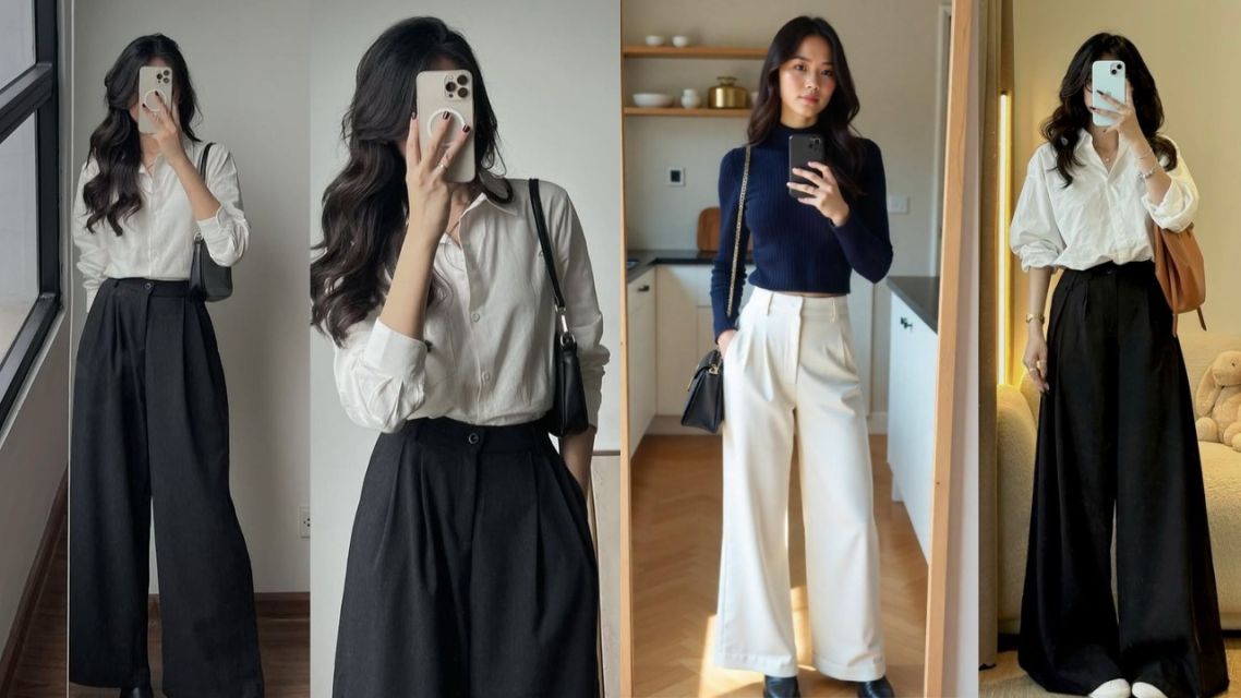 12 Ide Outfit Bukber Non Hijab yang Sopan & Tetap Stylish, Cocok buat Gen Z sampai Milenial 19 Setelan Monokrom