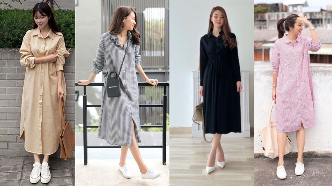 12 Ide Outfit Bukber Non Hijab yang Sopan & Tetap Stylish, Cocok buat Gen Z sampai Milenial 24 shirt dress/kemeja dress simpel
