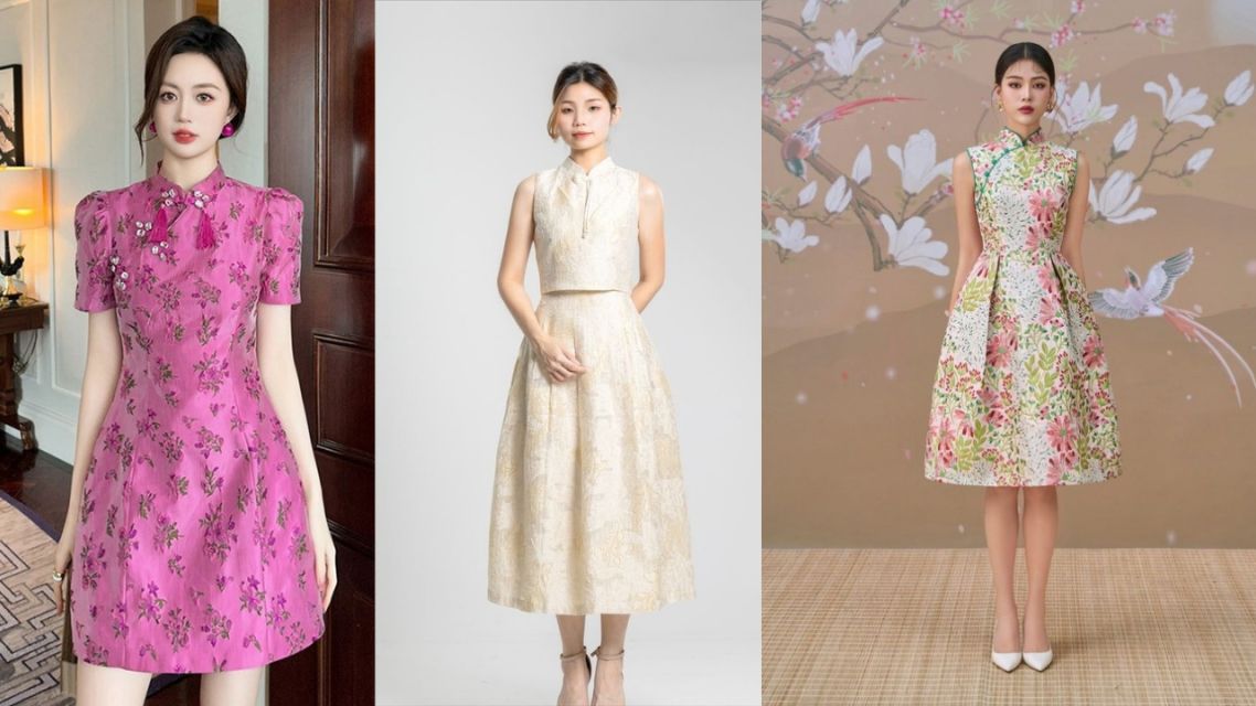 12 Inspirasi Cheongsam Modern Nggak Harus Merah Klasik, Tetap Meriah dan Bermakna 24 Cheongsam A-Line Casual Chic
