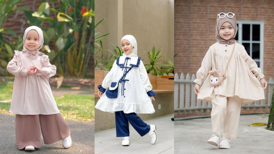 10 Baju Lebaran Anak Perempuan yang Cantik dan Stylish, Auto Si Kecil Jadi Pusat Perhatian 14 Setelan Tunik dan Kulot yang Simpel