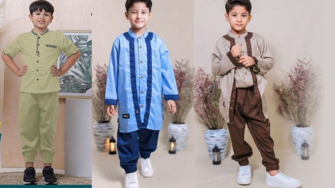 10 Baju Lebaran Anak Laki-Laki Stylish, Bikin Si Kecil Ganteng Maksimal 13 Setelan Koko dengan Celana Jogger