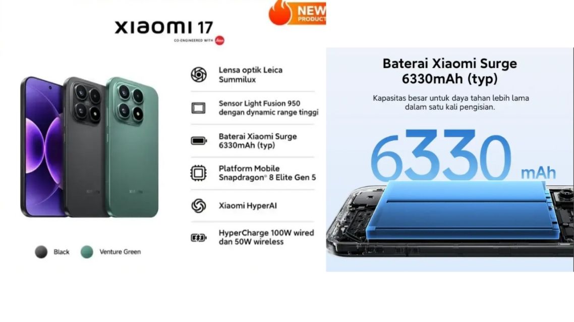 Leica, Snapdragon 8 Elite, dan Harga yang Menggiurkan! 5 Alasan Xiaomi 17 Terbaru 2026 Langsung Jadi Incaran 9 Baterai 6330mAh + HyperCharge 100W