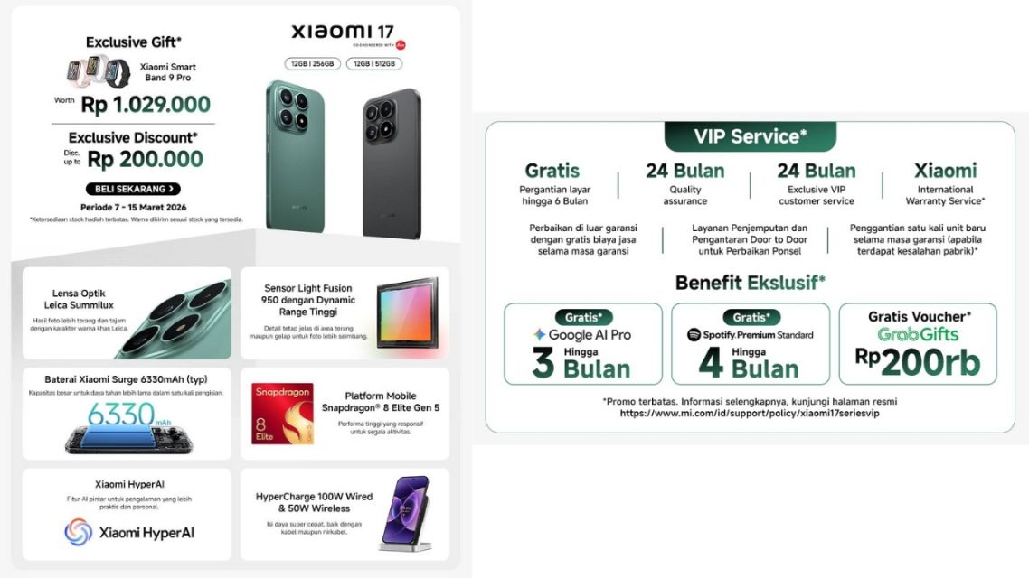 Leica, Snapdragon 8 Elite, dan Harga yang Menggiurkan! 5 Alasan Xiaomi 17 Terbaru 2026 Langsung Jadi Incaran 11 Privilege Resmi Xiaomi 17 Series