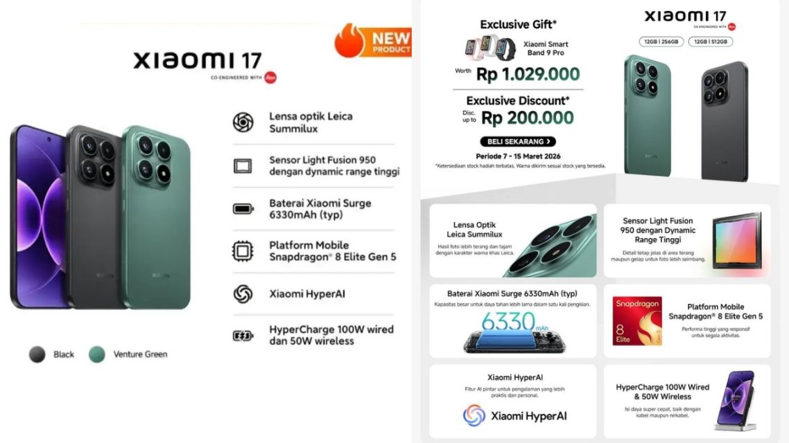 Leica, Snapdragon 8 Elite, dan Harga yang Menggiurkan! 5 Alasan Xiaomi 17 Terbaru 2026 Langsung Jadi Incaran 12 Harga Resmi Xiaomi 17