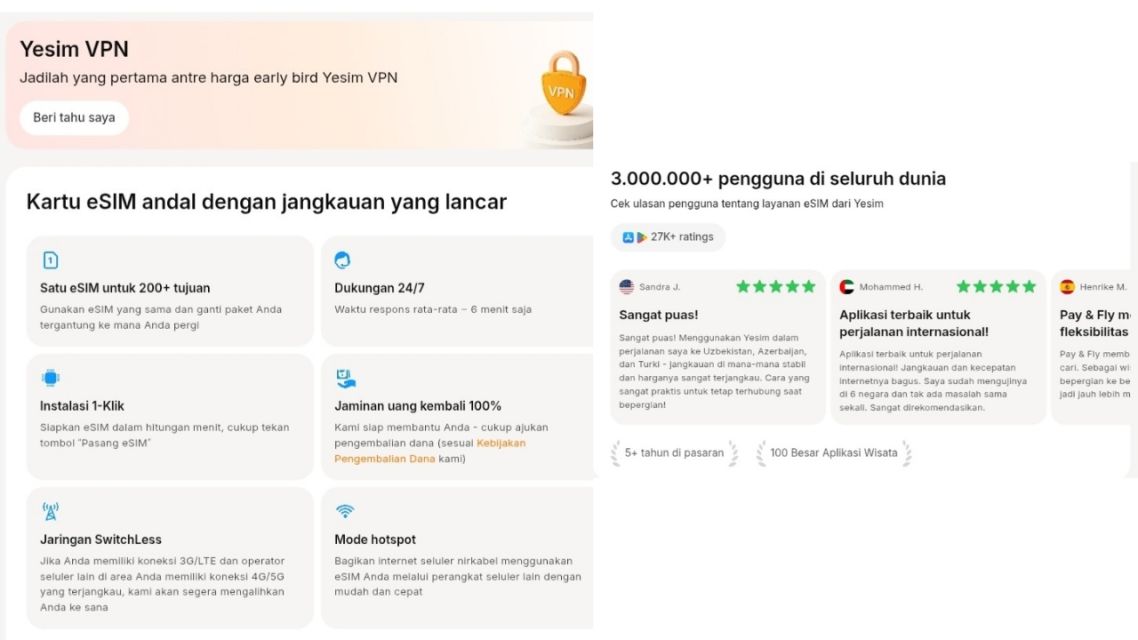 Yesim eSIM Review: Pengalaman Nyata Pakai Internet di 5 Negara Asia dalam Satu Bulan 9 Keunggulan Yesim-eSIM