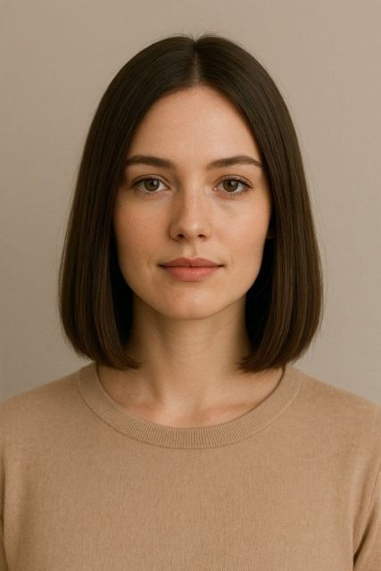 7 Model Rambut Sebahu Kekinian untuk Tampil Lebih Fresh 12 blunt cut sebahu