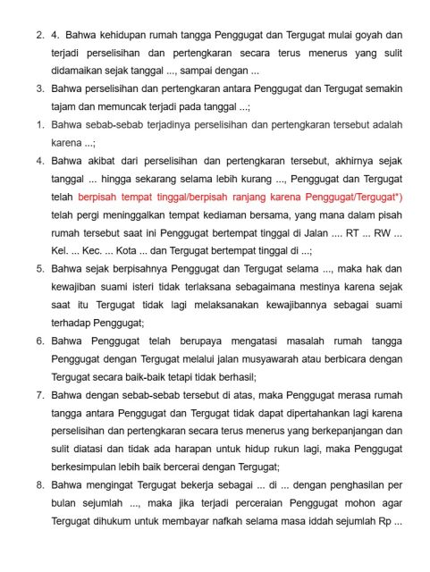 6 Contoh Surat Gugatan Cerai Istri kepada Suami, Lengkap dengan Formatnya! 18