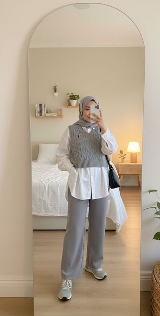 9 OOTD Vest Hijab yang Simpel tapi Stylish, Bikin Look Makin On Point! 10