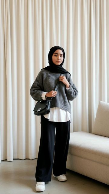 9 Style Anak Kuliah Hijab yang Simpel, Modis, dan Nyaman Buat Ngampus Seharian 13