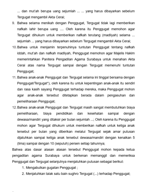 6 Contoh Surat Gugatan Cerai Istri kepada Suami, Lengkap dengan Formatnya! 19