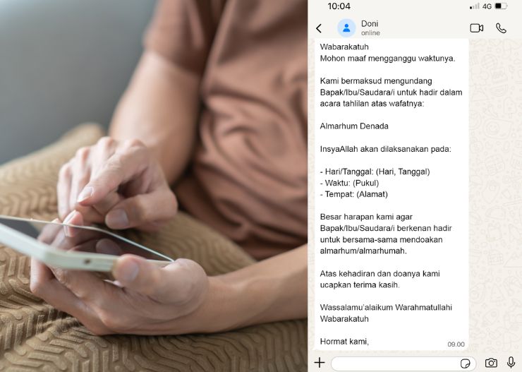 6 Contoh Undangan Tahlilan 7 Hari, 40 Hari, hingga 1000 Hari 12 undangan tahlilan via wa