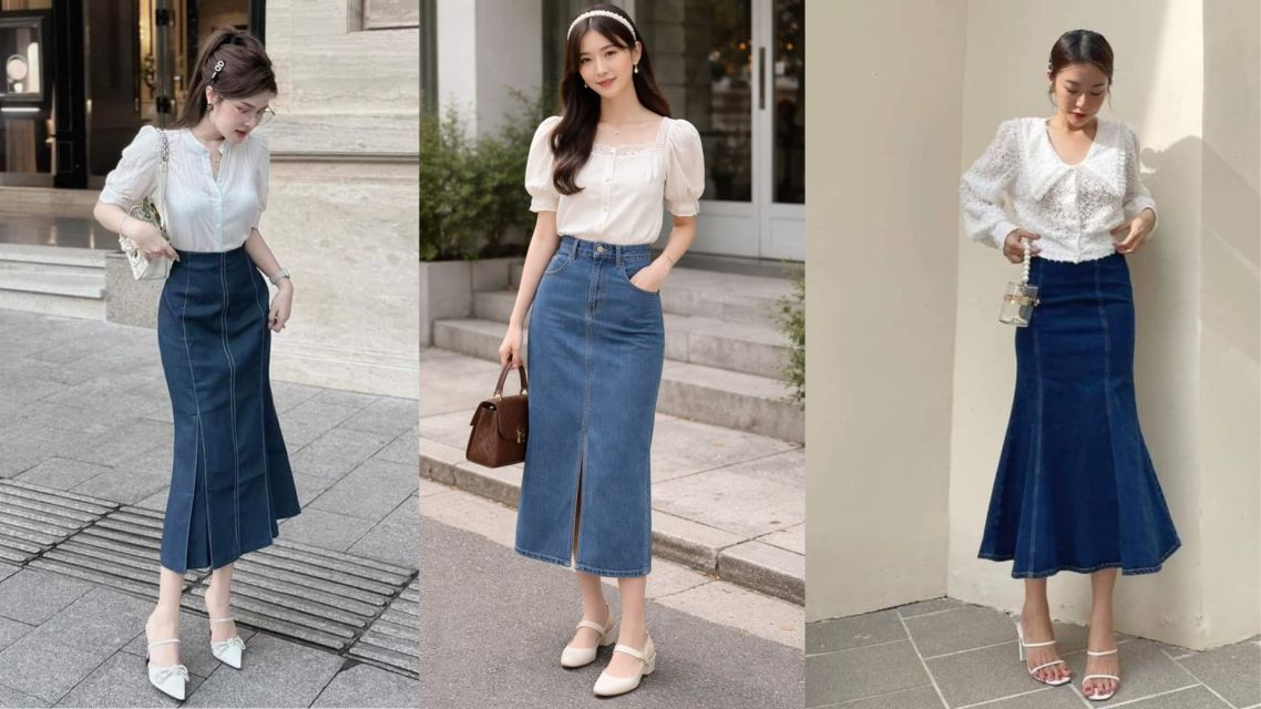 12 Inspirasi OOTD Rok Jeans yang Stylish dan Kekinian untuk Semua Bentuk Tubuh 14 OOTD rok jeans cewek yang bagus (2)