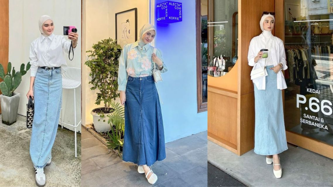 12 Inspirasi OOTD Rok Jeans yang Stylish dan Kekinian untuk Semua Bentuk Tubuh 15 ootd rok jeans cewek yang bagus (3)