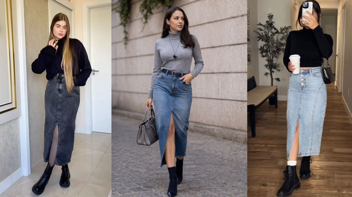 12 Inspirasi OOTD Rok Jeans yang Stylish dan Kekinian untuk Semua Bentuk Tubuh 19 Ootd rok jeans (7)
