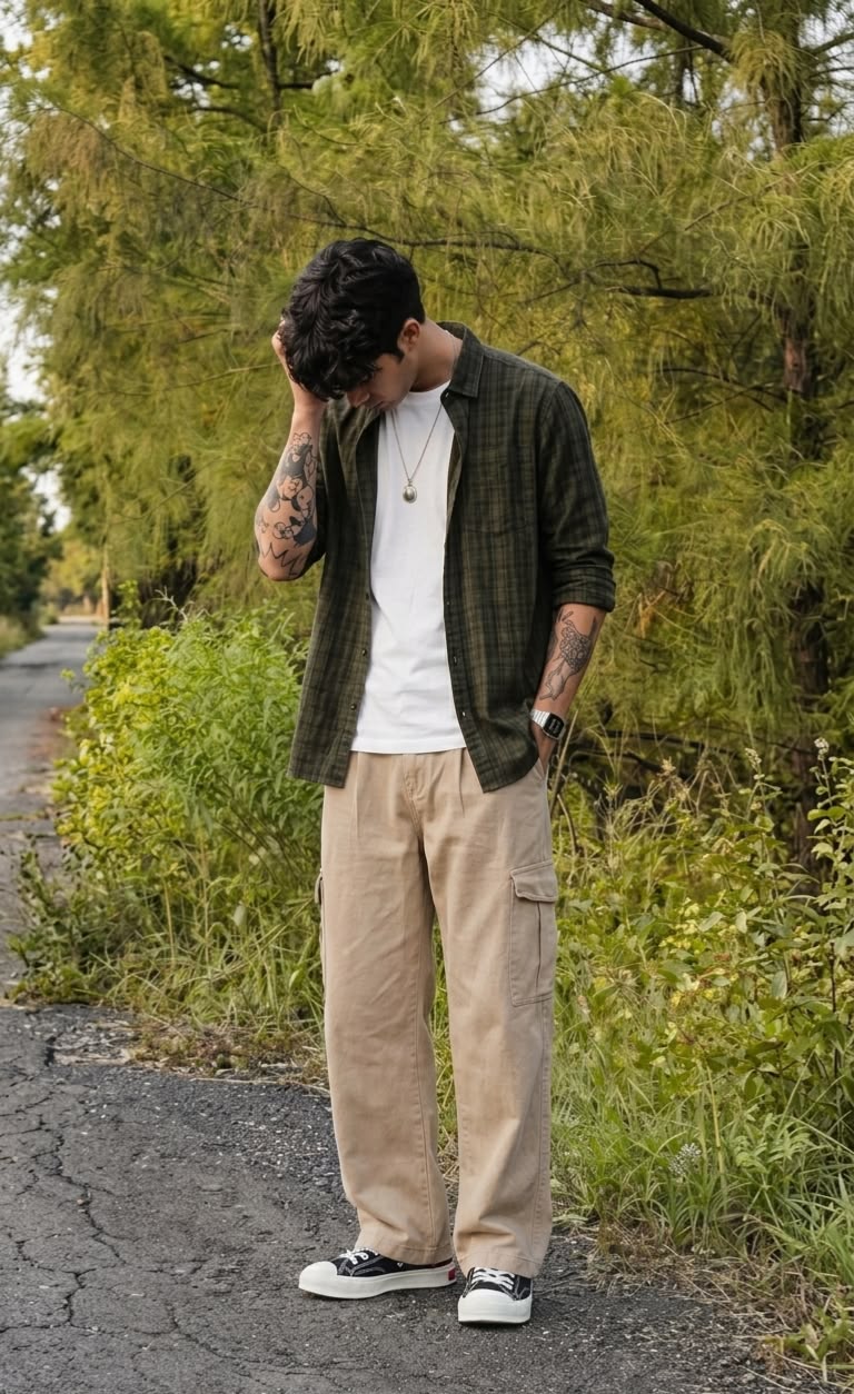 8 Inspirasi Outfit Cowok Skena yang Stylish dan Nyaman 10 hipwee-Outfit cowok kalcer Photo via pinterest.com/Tannuuu001