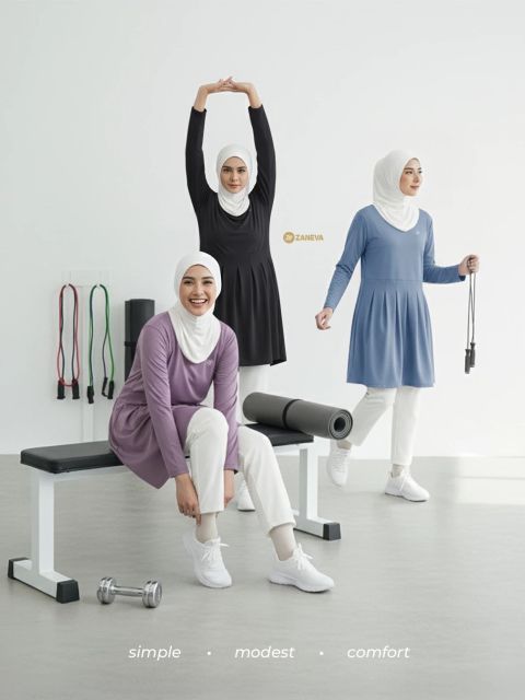 7 Outfit Senam Hijab yang Nyaman, Adem, dan Nggak Terlalu Ngepress di Badan! 13
