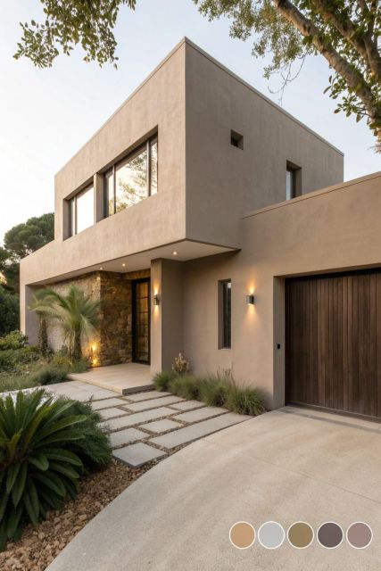 10 Warna Cat Rumah Bagian Luar yang Elegan dan Mewah 14 stone beige exterior