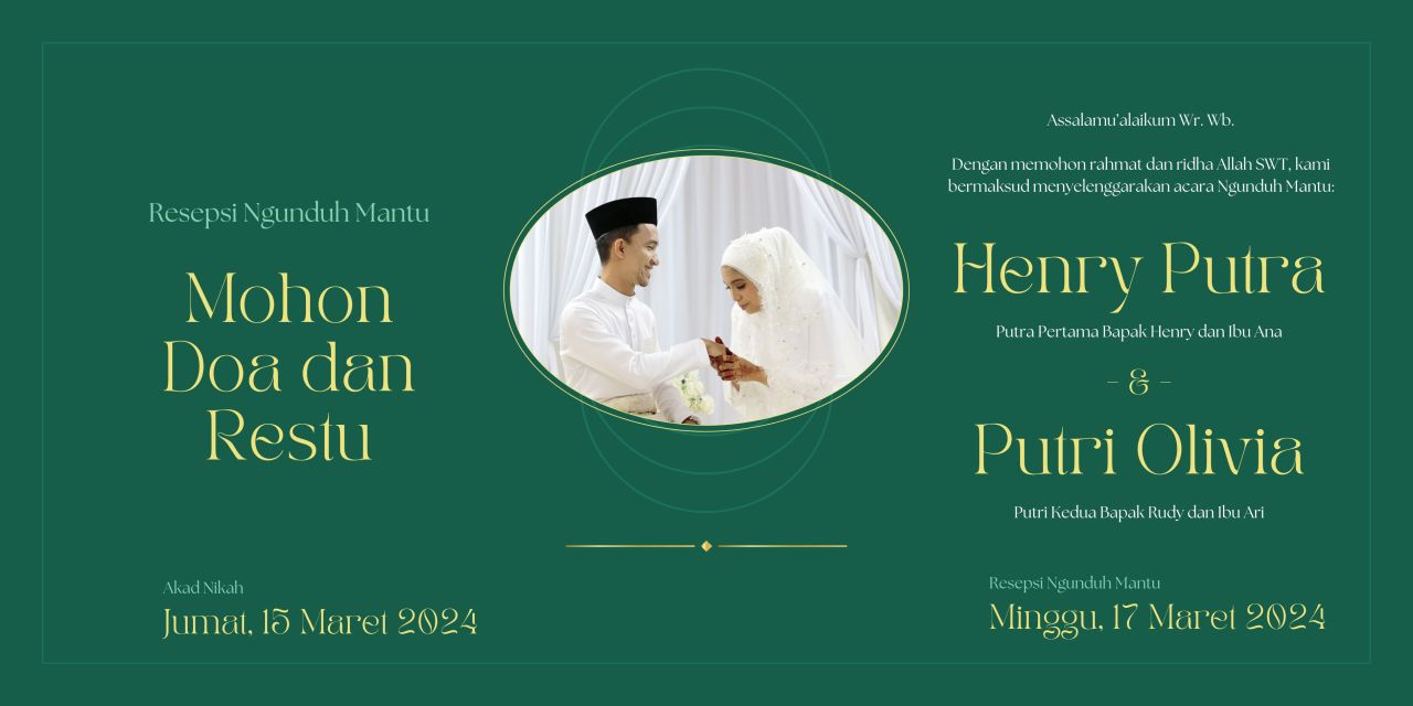 5 Contoh Undangan Ngunduh Mantu Simple dan Modern 8 undangan acara ngunduh mantu islami