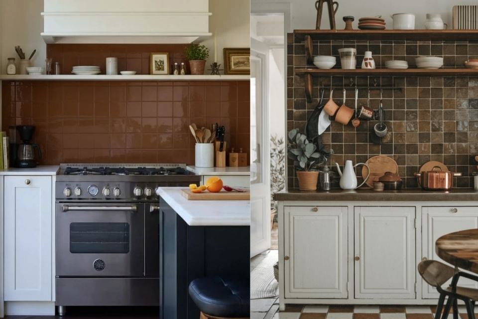 11 Inspirasi Warna Keramik Dinding Dapur yang Bagus dan Stylish agar Dapur Makin Estetik 21 hipwee-Coffee Brown, Cokelat Tua yang Hangat dan Berkarakter