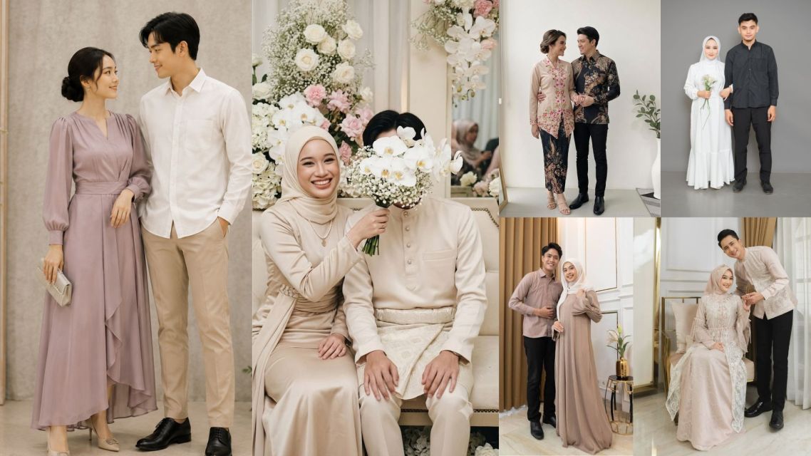 15 Inspirasi Baju Tunangan Sederhana Couple yang Elegan, Siap Ditiru 32 Pilihan baju tunangan sederhana