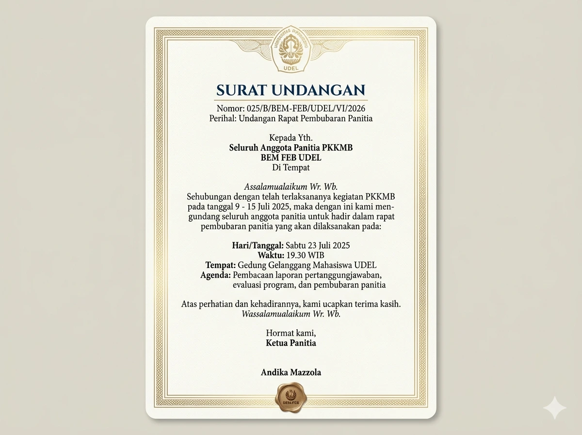 5 Contoh Undangan Pembubaran Panitia untuk Berbagai Acara, Tinggal Pakai 8 hipwee-contoh pembubaran panitia