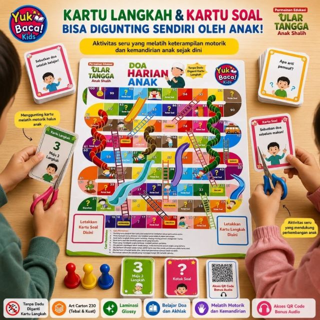 9 Rekomendasi Mainan Edukasi Anak 7 Tahun untuk Melatih Kreativitas dan Logika 12 hipwee-Mainan edukasi anak 7 tahun board game ular tangga