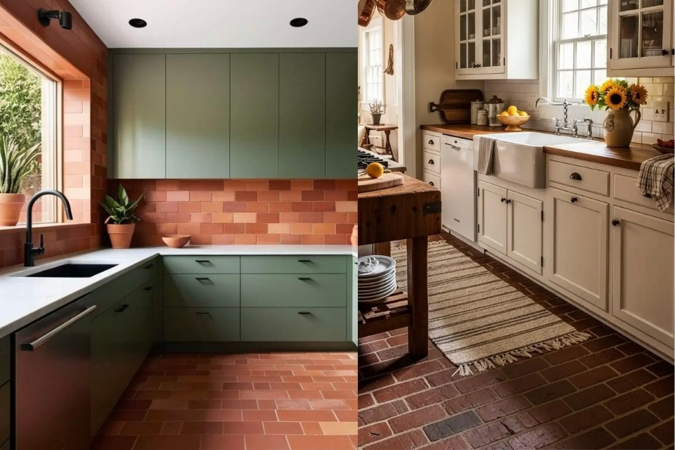 Paling Dicari, Ini 9 Warna Keramik Lantai Dapur yang Bagus dan Instagramable 18 Contoh keramik lantai dapur terracotta motif batu alam yang estetik