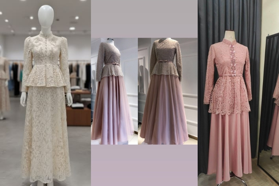 9 Inspirasi Baju Akad Nikah Simple Elegan yang Sakral, Nyaman, dan Nggak Harus Heboh 14 baju akad nikah modern kebaya peplum soft lace