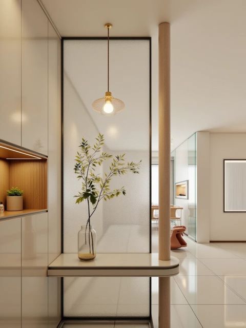 10 Sekat Ruang Tamu Minimalis yang Estetik dan Fungsional 13 frosted glass living room