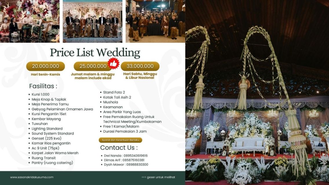 7 Wedding Venue di Solo untuk Hari Bahagiamu, Mulai dari Budget-Friendly Sampai Mewah! 14