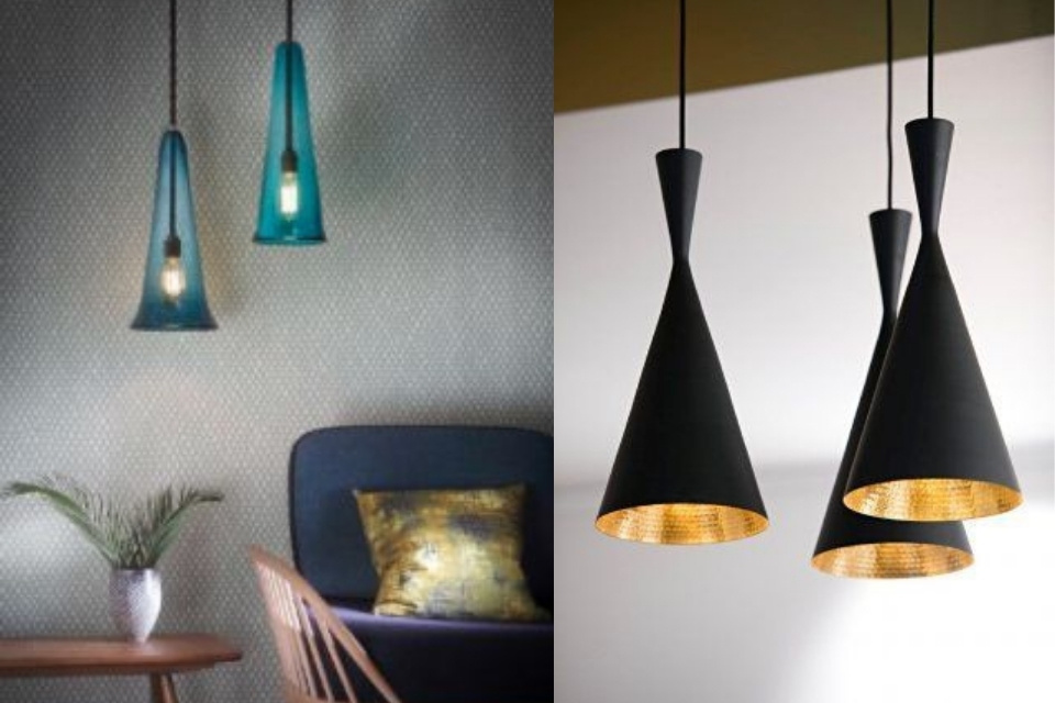 11 Model Lampu Ruang Tamu Minimalis Terbaru yang Bikin Ruangan Makin Estetik 20 lampu gantung terompet minimalis modern