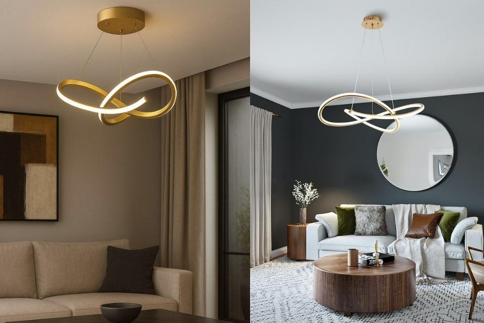 11 Model Lampu Ruang Tamu Minimalis Terbaru yang Bikin Ruangan Makin Estetik 13 lampu hias ruang tamu terbaru infinity loop gold