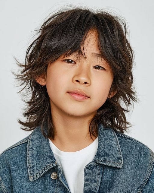 7 Model Rambut Anak Laki-Laki Gondrong Keren & Praktis 12 layer shag haircut kids