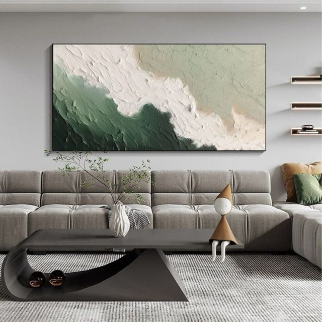 7 Hiasan Dinding Ruang Tamu Mewah untuk Interior Estetik 9 lukisan canvas besar