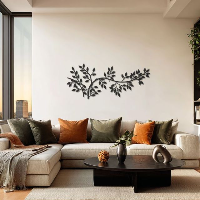 7 Hiasan Dinding Ruang Tamu Mewah untuk Interior Estetik 11 metal wall art