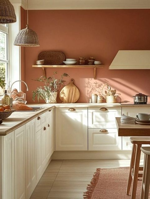 10 Warna Cat Dapur yang Bagus dan Memberi Kesan Nyaman 19 soft terracota kitchen