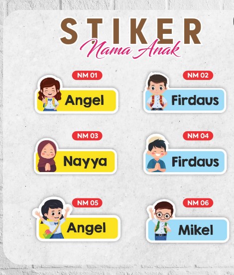 10 Perlengkapan Sekolah Anak TK yang Wajib Disiapkan 20 stiker label nama anak