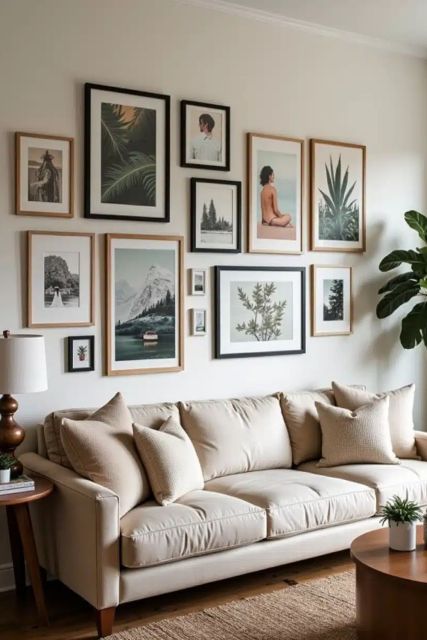 7 Hiasan Dinding Ruang Tamu Mewah untuk Interior Estetik 14 wall gallery