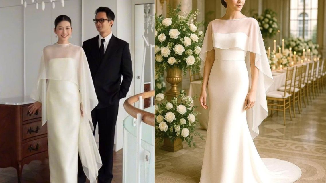 13 Baju Resepsi Pernikahan Modern yang Elegan dan Timeless 26 Baju Resepsi Pernikahan Modern (12)