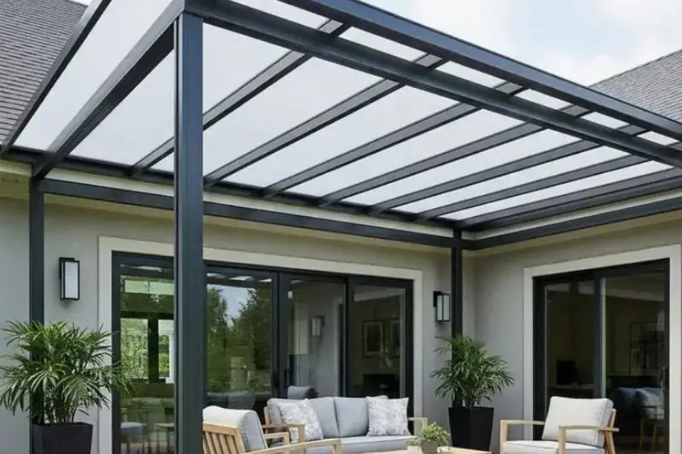 Inspirasi Model Kanopi Teras Depan Rumah yang Awet dan Bikin Fasad Makin Cantik 9 hipwee-Kanopi Polycarbonate Transparan