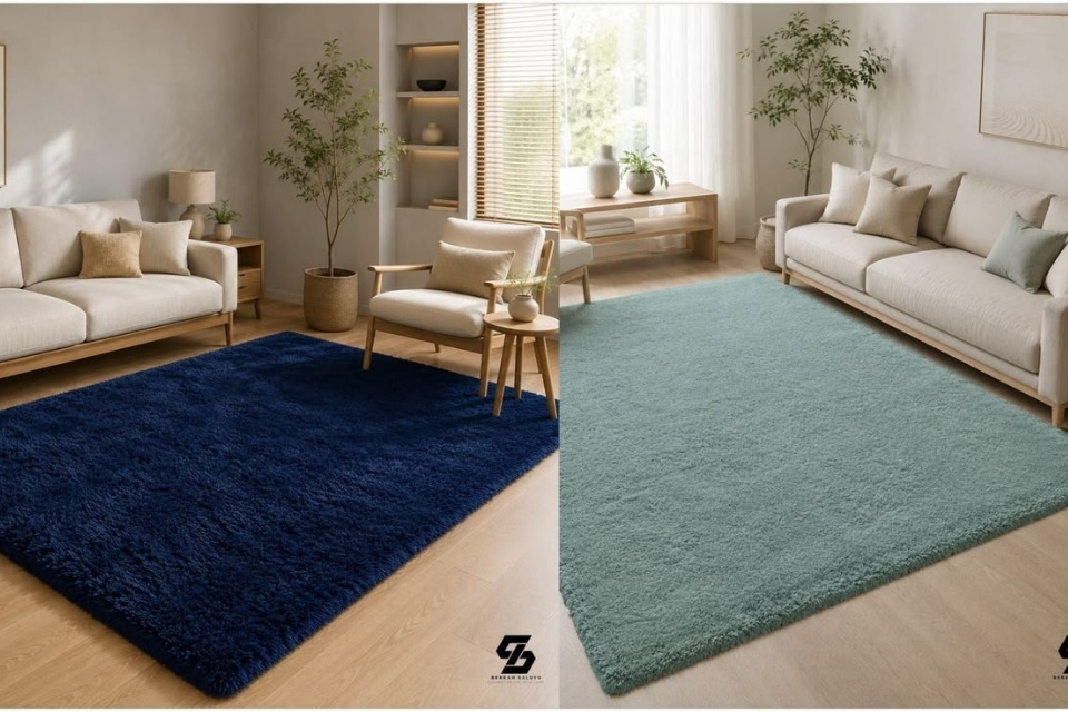 Bikin Makin Cantik! 7 Karpet Lantai Ruang Tamu Paling Estetik dan Mudah Dirawat 10 Karpet bulu lembut, bikin sudut ruang tamu terasa lebih cozy buat rebahan tipis-tipis