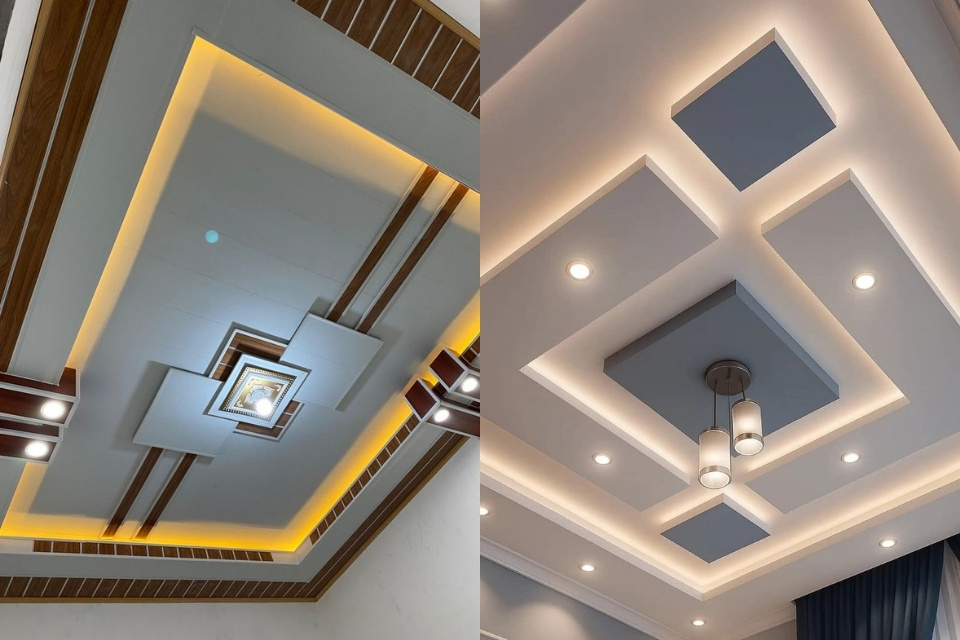 Inspirasi Model Plafon PVC Ruang Tamu yang Paling Awet, Murah dan Kekinian, Bikin Rumah Makin Kece! 10 hipwee-Plafon PVC 3D Motif Geometris