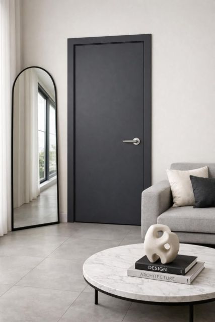 7 Model Pintu Kamar Minimalis Elegan untuk Hunian Modern 13 pintu minimalis warna charcoal